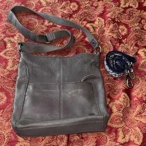 The Sak Stylish Gray Leather Shoulder Bag